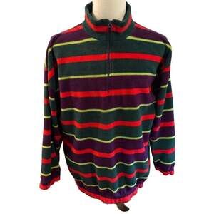Vintage The Limited Multicolored Striped Fleece Pendleton Style Pullover